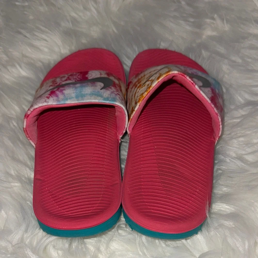 Nike Multicolor Tie-Dye Slides with Silver Logo
